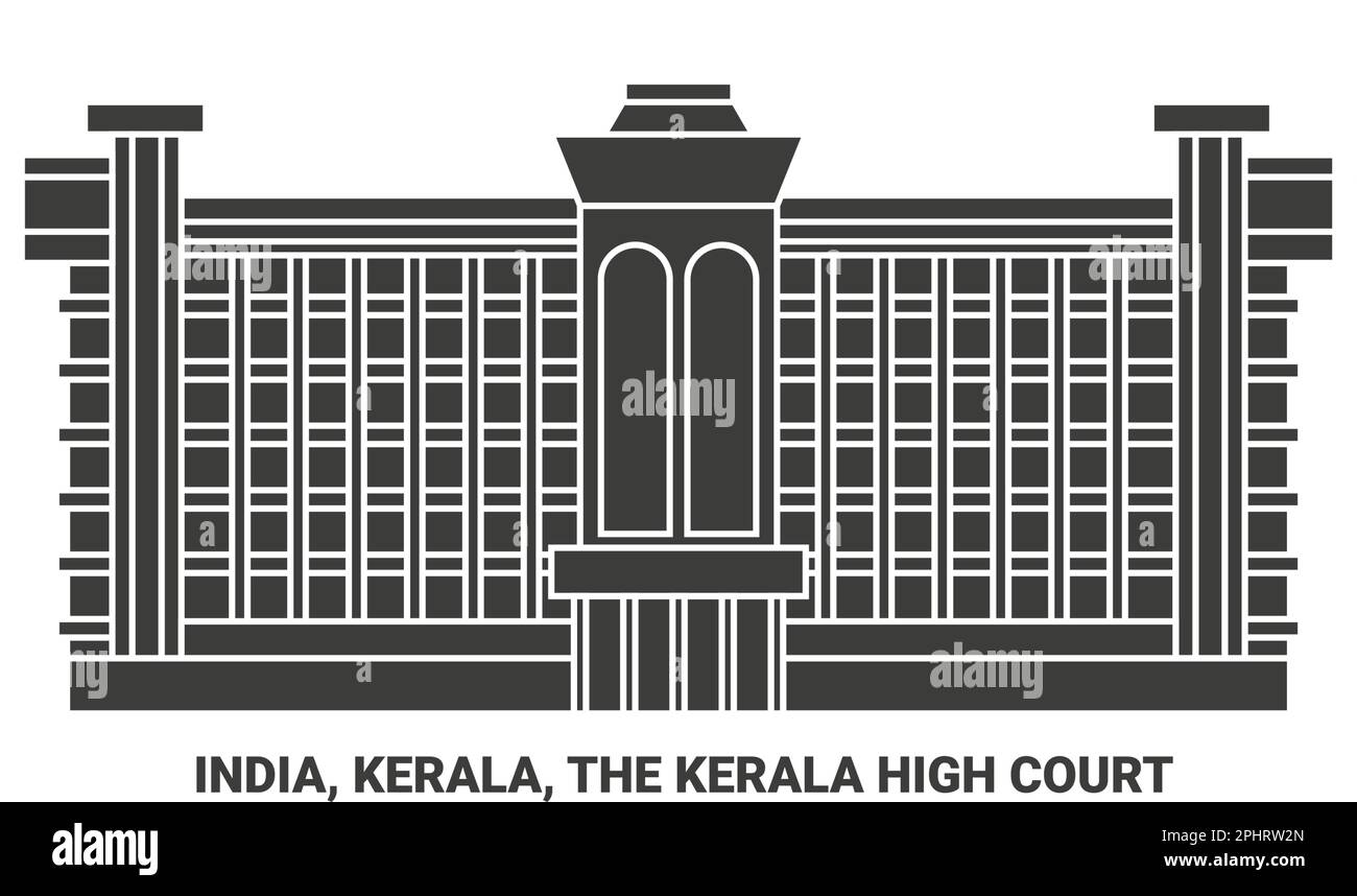 India, Kerala, il Kerala High Court viaggio punto di riferimento vettore illustrazione Illustrazione Vettoriale