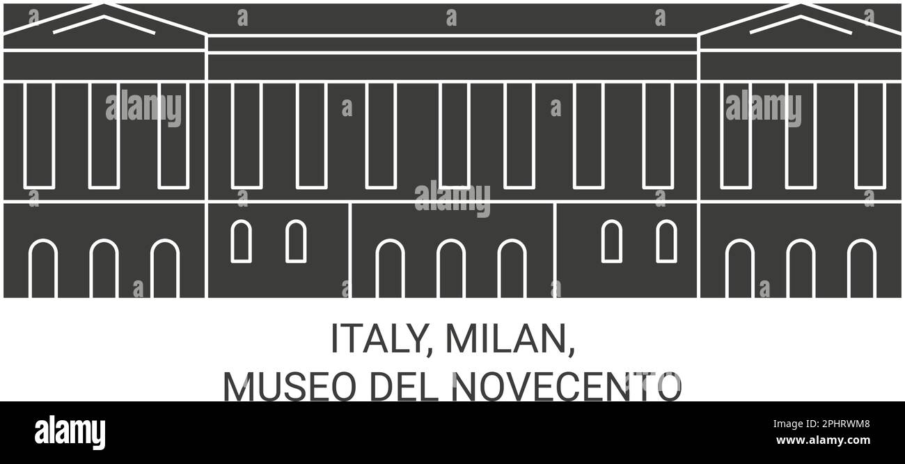 Italia, Milano, Museo del Novecento viaggio punto di riferimento vettoriale illustrazione Illustrazione Vettoriale