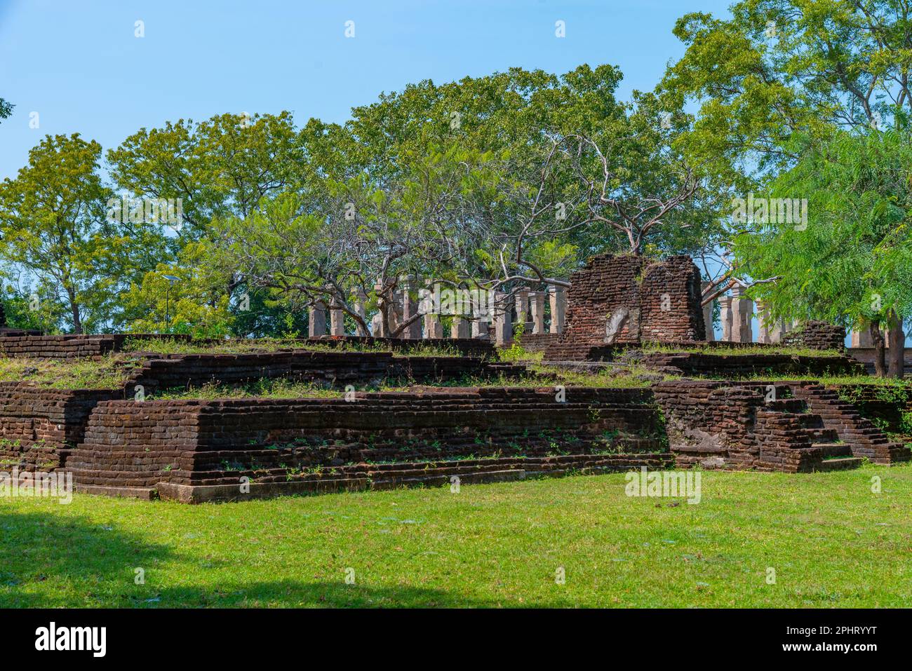 Rovine del palazzo nissanka malla a polonnaruwa, Sri Lanka. Foto Stock