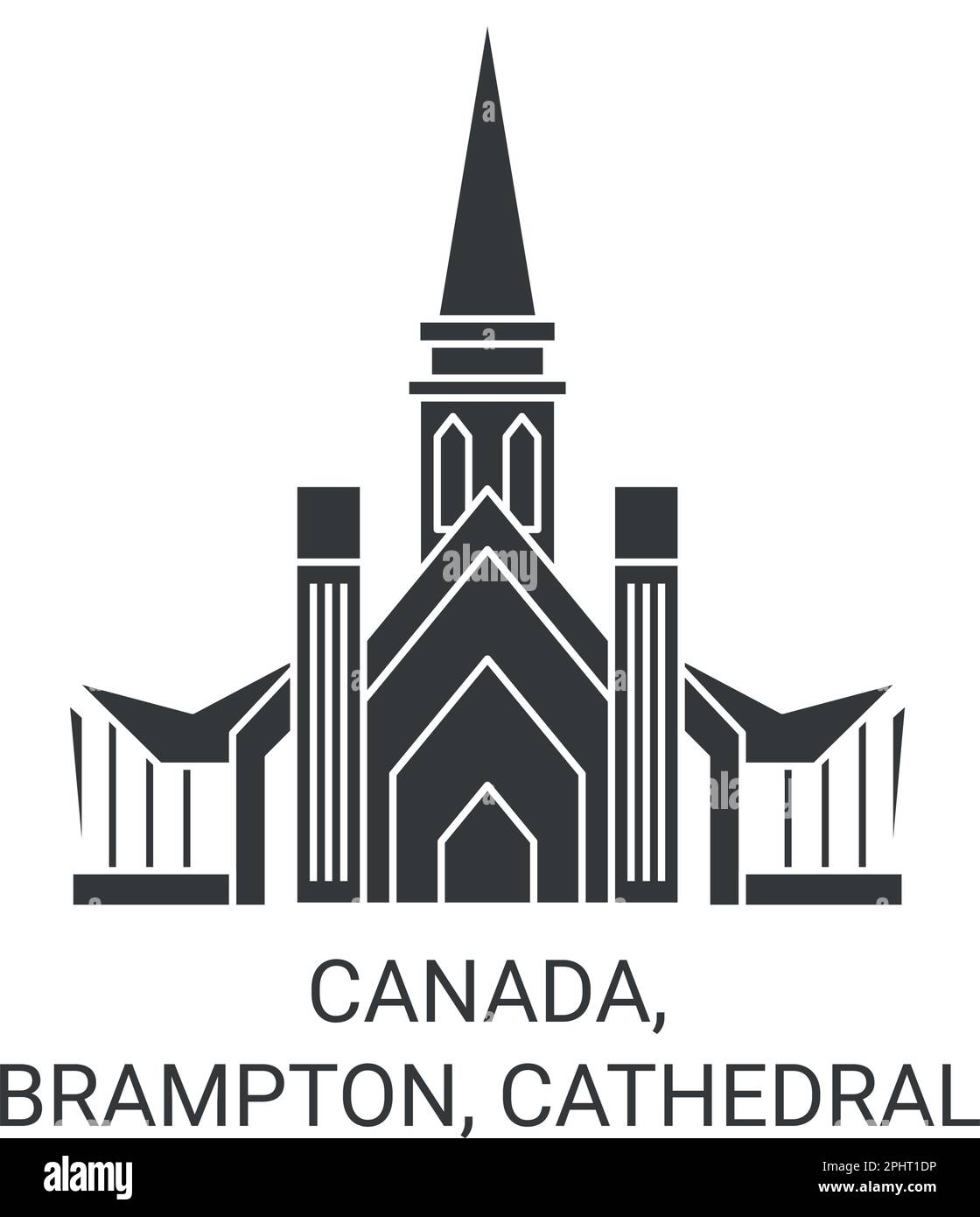 Canada, Brampton, Cattedrale viaggio riferimento vettoriale illustrazione Illustrazione Vettoriale
