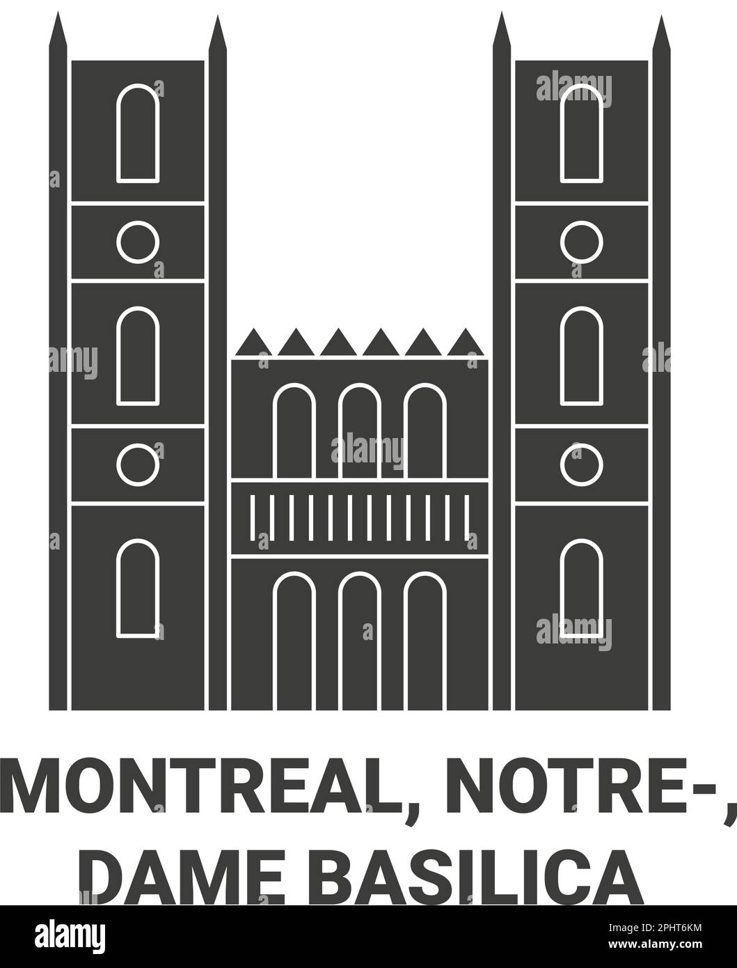 Canada, Montreal, Notredame Basilica viaggio punto di riferimento vettoriale illustrazione Illustrazione Vettoriale