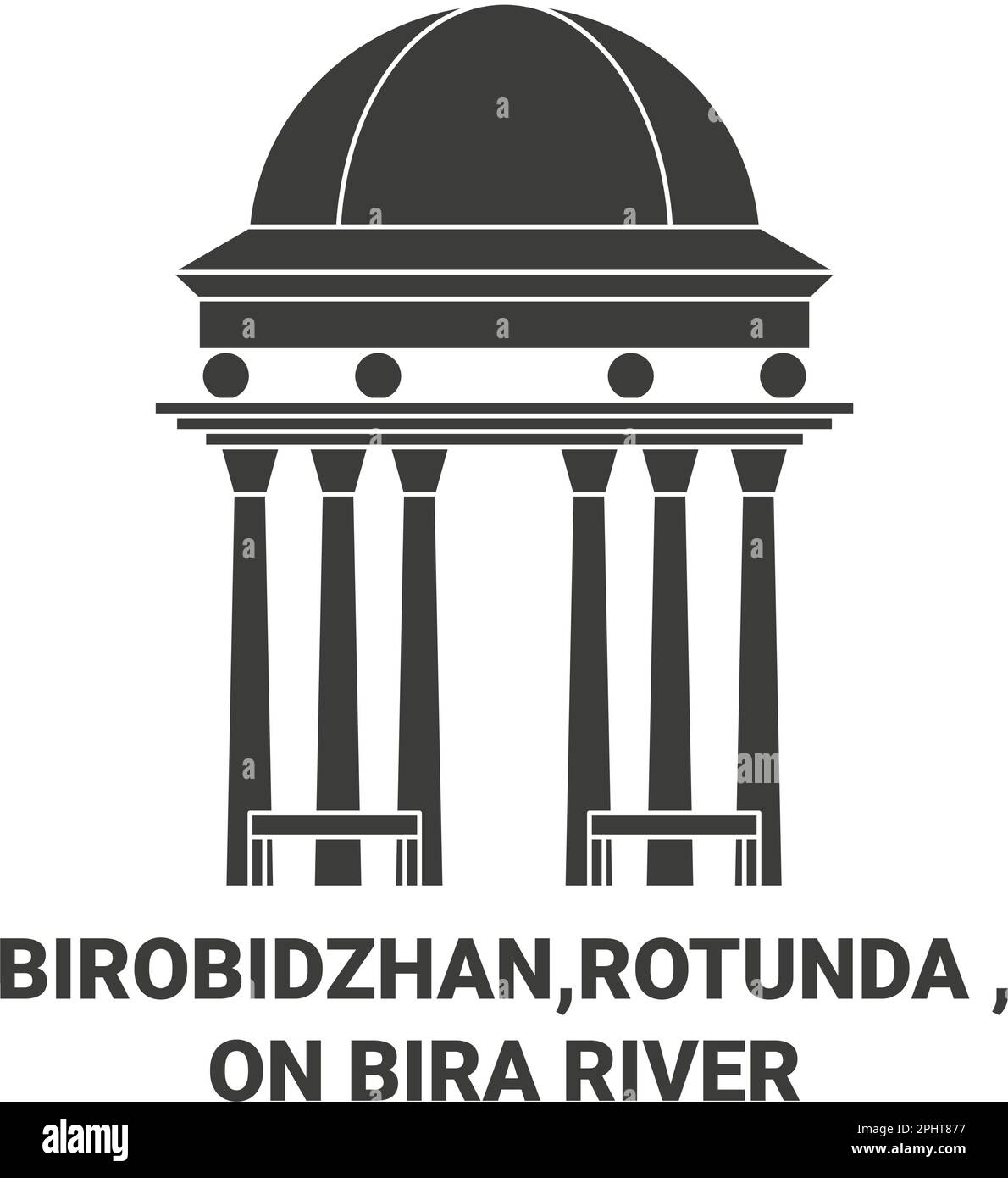 Russia, Birobidzhan, Rotunda sul fiume Bira viaggio punto di riferimento vettore illustrazione Illustrazione Vettoriale