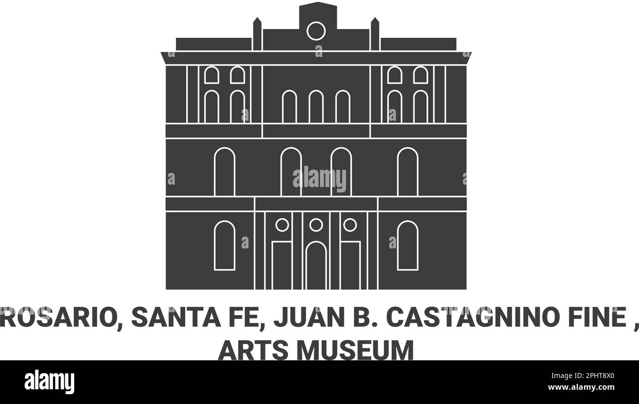 Stati Uniti, Rosario, Santa Fe, Juan B. Castagnino fine , Arte Museo viaggio punto di riferimento vettoriale illustrazione Illustrazione Vettoriale