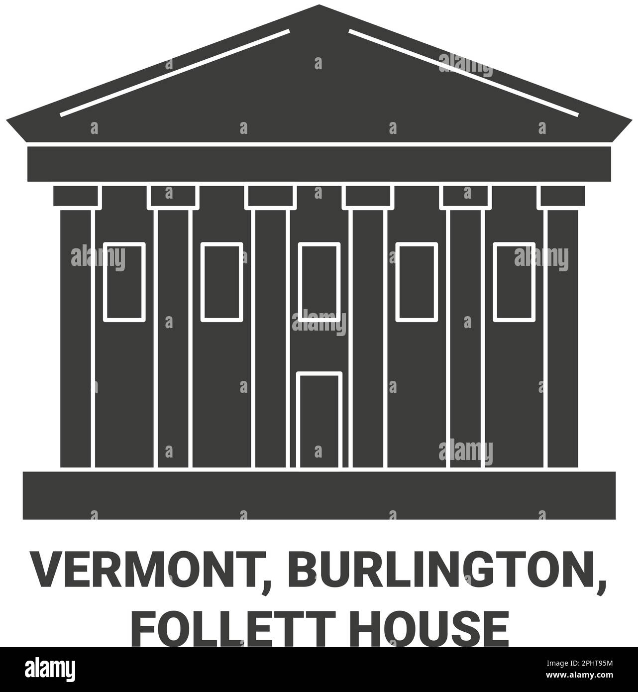 Stati Uniti, Vermont, Burlington, Follett House viaggio punto di riferimento vettoriale illustrazione Illustrazione Vettoriale