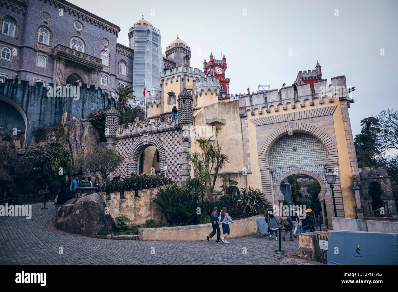 Immagine del Palazzo Nazionale di pena a Sintra, Portogallo. Foto Stock