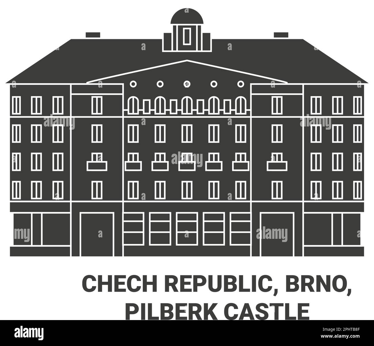 Chech Republic, Brno, Castello di Pilberk viaggio punto di riferimento vettoriale illustrazione Illustrazione Vettoriale