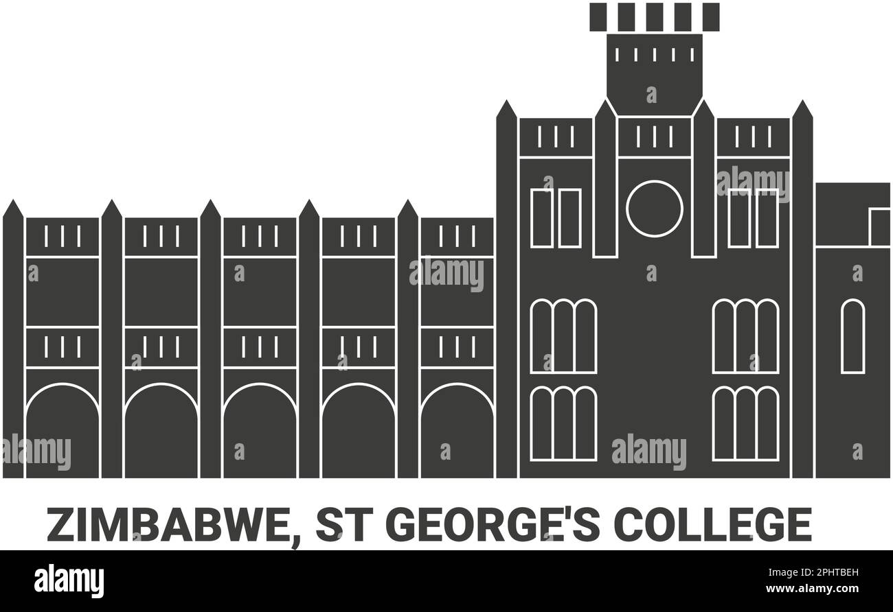 Zimbabwe, St George's College, viaggio punto di riferimento vettore illustrazione Illustrazione Vettoriale