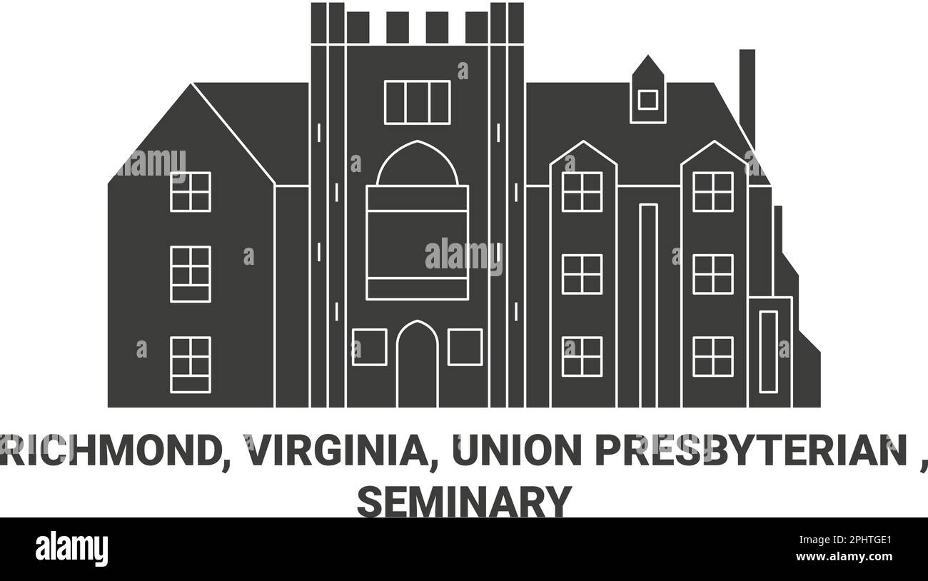 Stati Uniti, Richmond, Virginia, Union Presbyterian , Seminary viaggio punto di riferimento vettore illustrazione Illustrazione Vettoriale