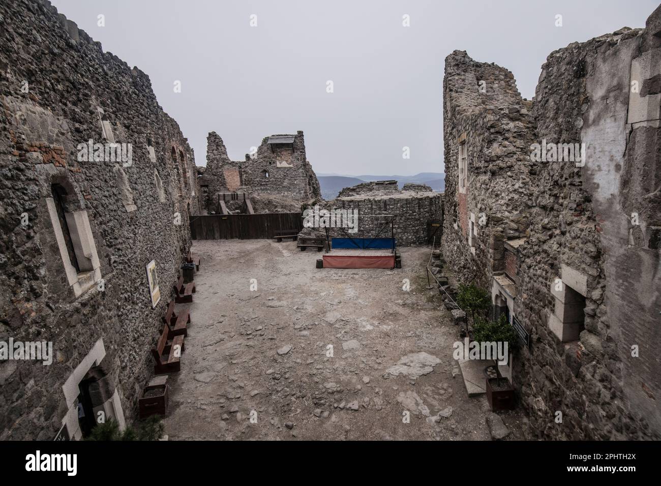 Cittadella di Visegrad e interno del Castello superiore, Ungheria Foto Stock