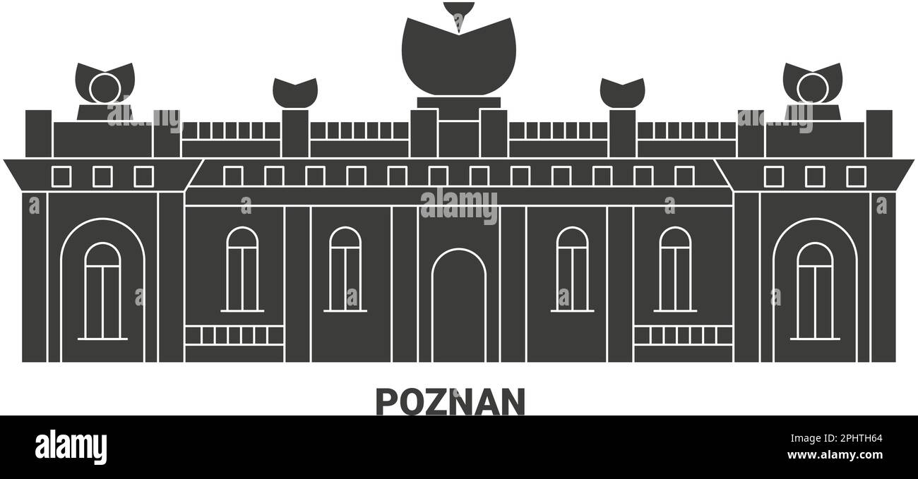 Polonia, Poznan viaggio punto di riferimento vettoriale illustrazione Illustrazione Vettoriale