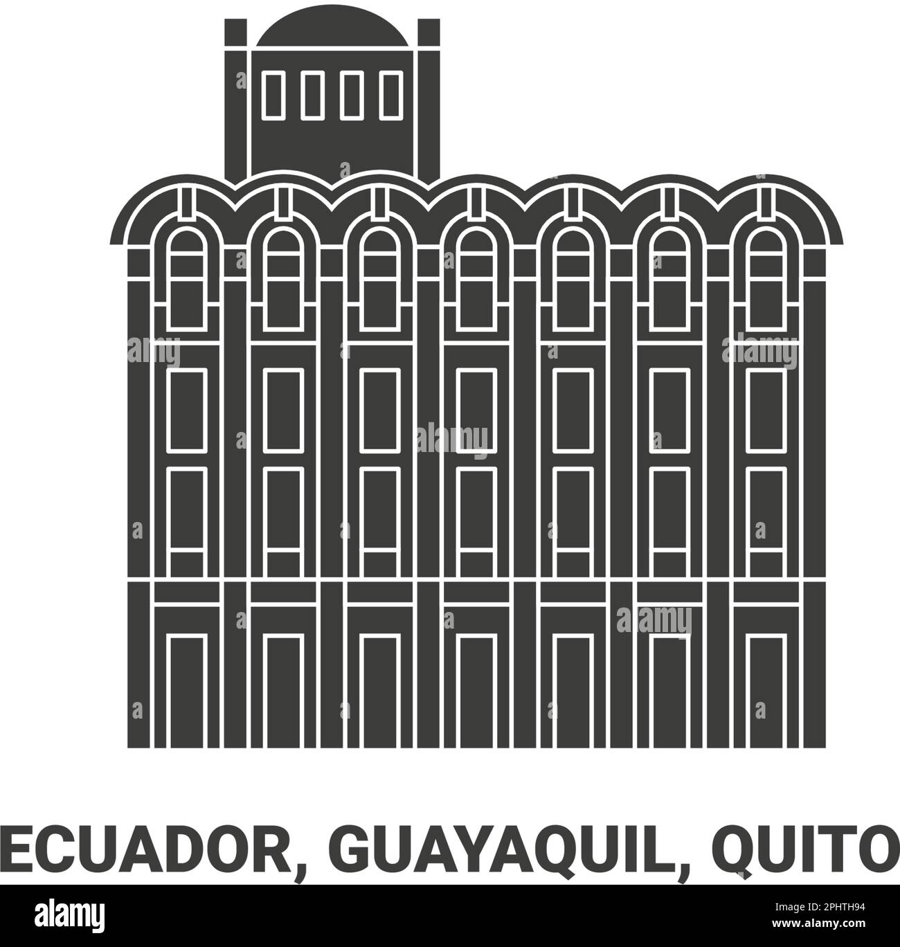 Ecuador, Guayaquil, Quito viaggio punto di riferimento vettore illustrazione Illustrazione Vettoriale