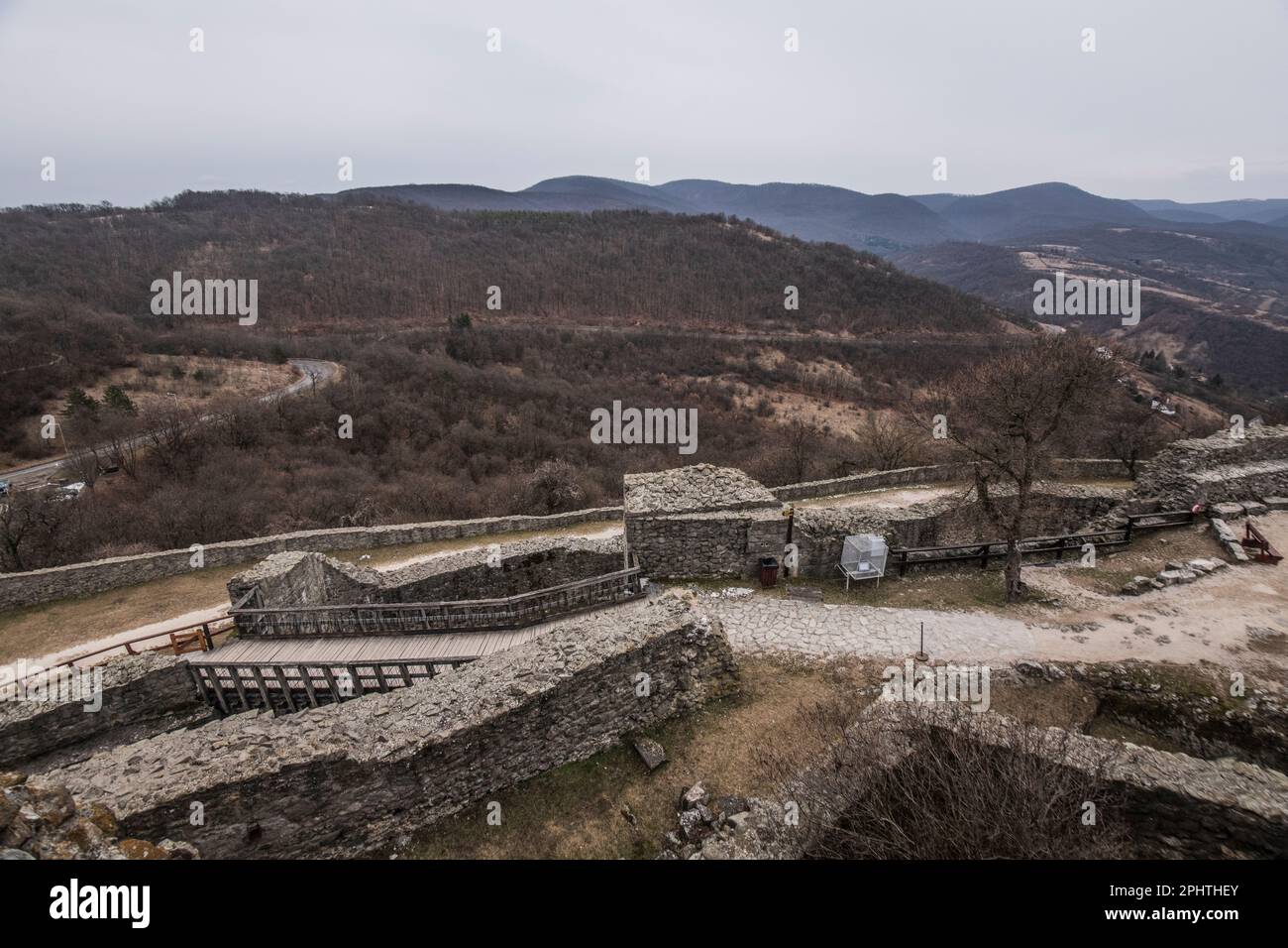 Cittadella di Visegrad e cortile del Castello superiore, Ungheria Foto Stock