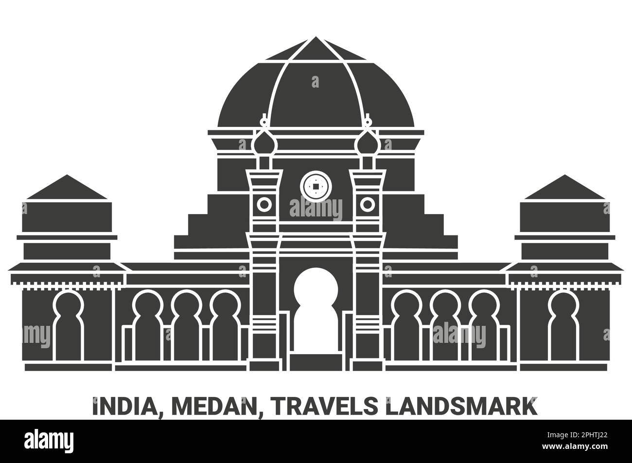 India, Medan, Viaggi Landsmark viaggio punto di riferimento vettoriale illustrazione Illustrazione Vettoriale