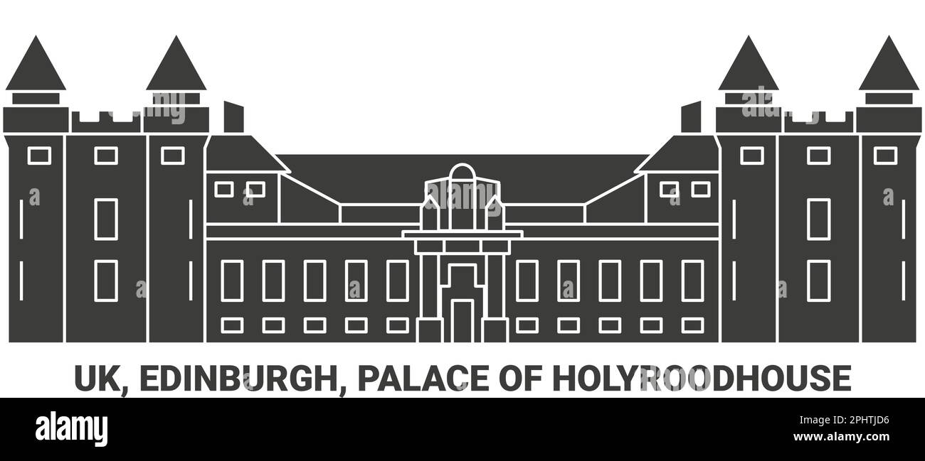 Inghilterra, Edimburgo, Palazzo di Holyroodhouse, viaggio punto di riferimento vettore illustrazione Illustrazione Vettoriale
