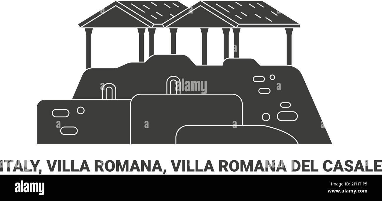 Italia, Villa Romana, Villa Romana del Casale viaggio punto di riferimento vettoriale illustrazione Illustrazione Vettoriale