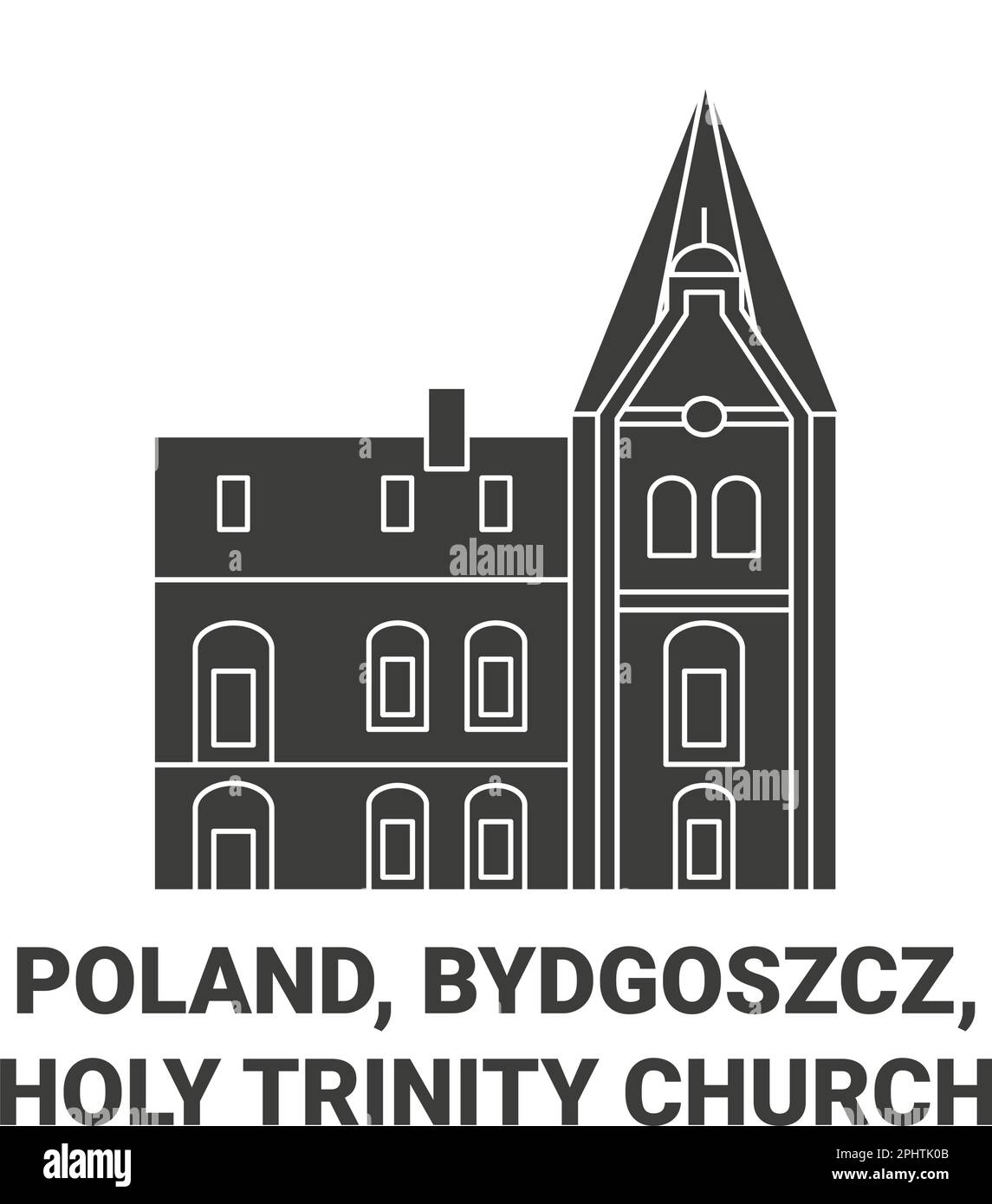 Polonia, Bydgoszcz, Santa Trinità Chiesa viaggio punto di riferimento vettore illustrazione Illustrazione Vettoriale