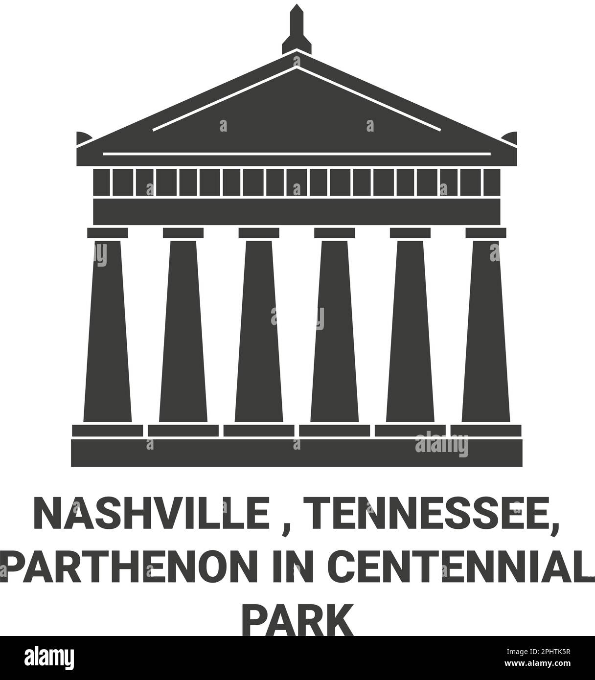 Stati Uniti, Nashville , Tennessee, Partenone nel Centennial Park viaggio punto di riferimento vettore illustrazione Illustrazione Vettoriale