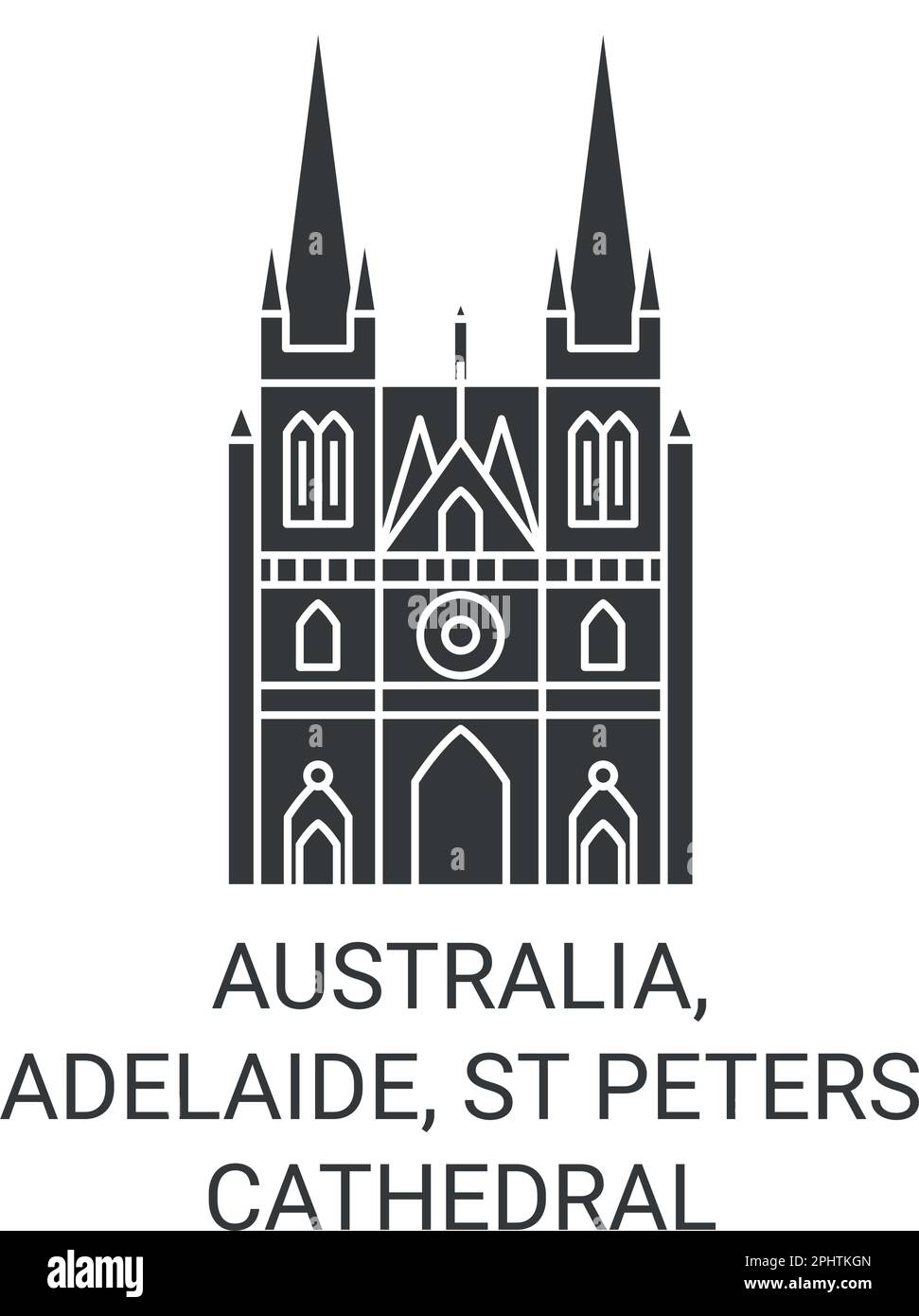 Australia, Adelaide, St Peters Cathedral viaggio punto di riferimento vettoriale illustrazione Illustrazione Vettoriale