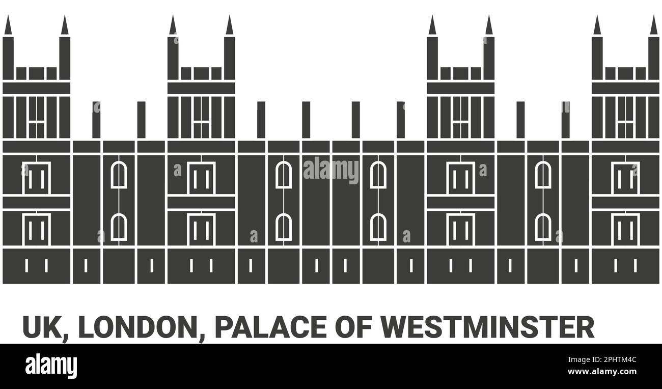 Inghilterra, Londra, Palazzo di Westminster, viaggio punto di riferimento vettore illustrazione Illustrazione Vettoriale