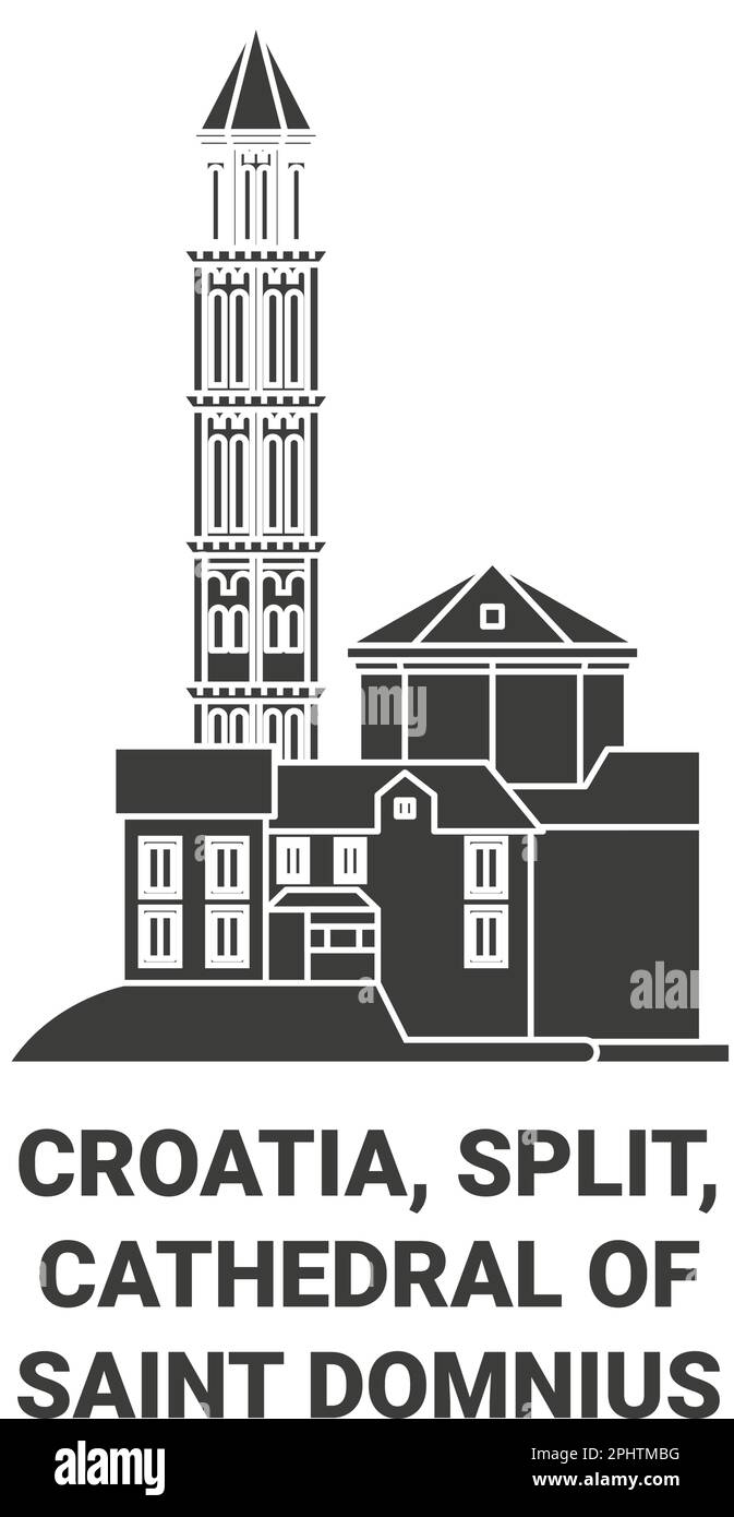 Croazia, Spalato, Cattedrale di San Domnius viaggio punto di riferimento vettoriale illustrazione Illustrazione Vettoriale