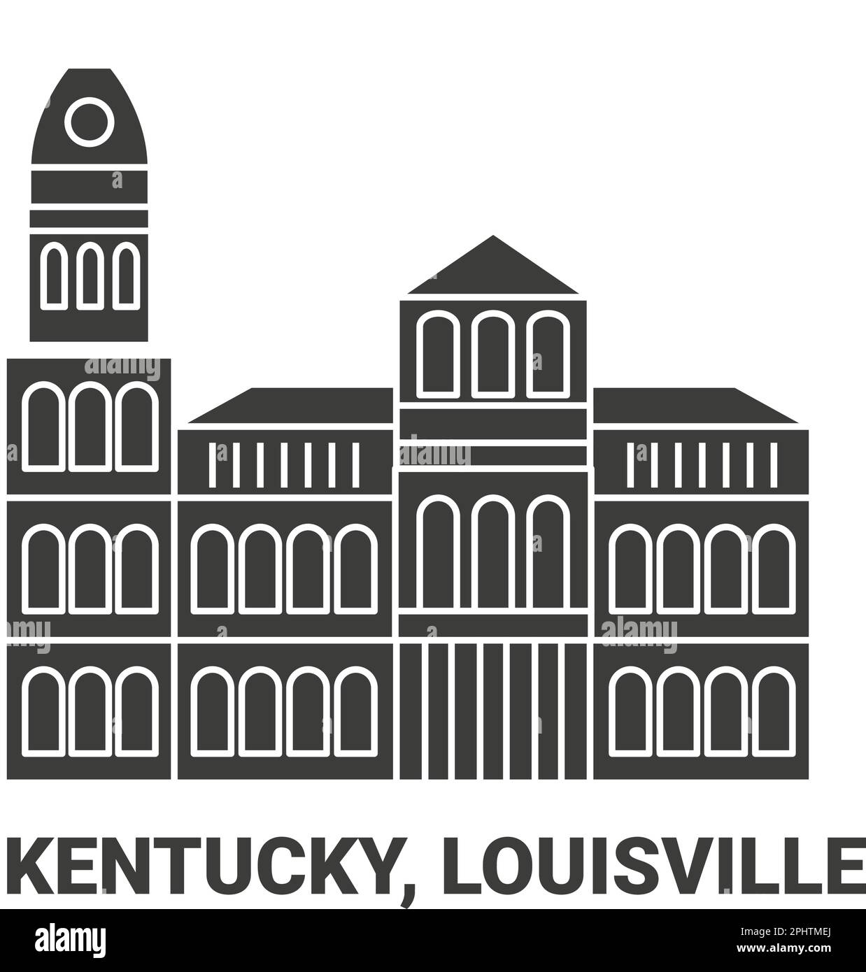 Stati Uniti, Kentucky, Louisville viaggio punto di riferimento vettore illustrazione Illustrazione Vettoriale