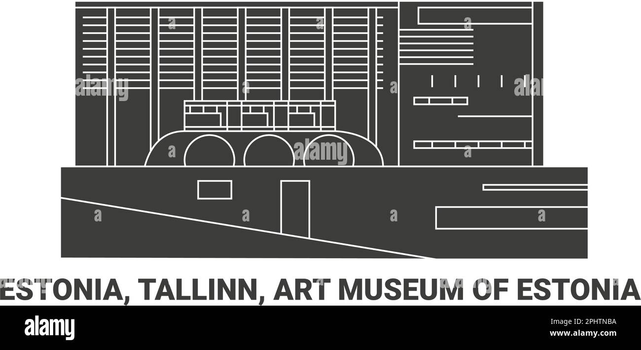 Estonia, Tallinn, Museo d'Arte dell'Estonia, viaggio punto di riferimento vettoriale illustrazione Illustrazione Vettoriale