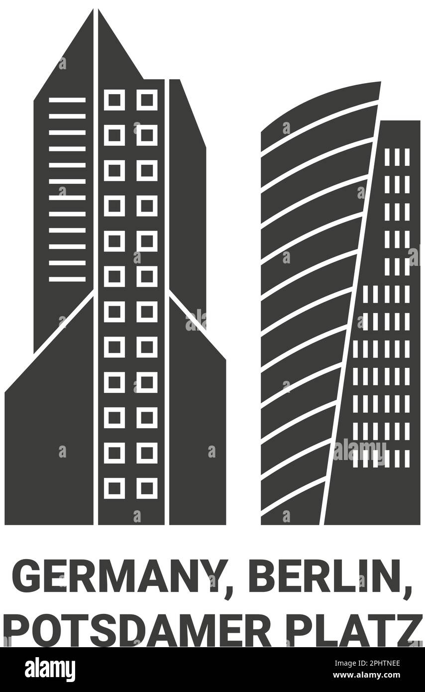 Germania, Berlino, Potsdamer Platz viaggio punto di riferimento vettore illustrazione Illustrazione Vettoriale