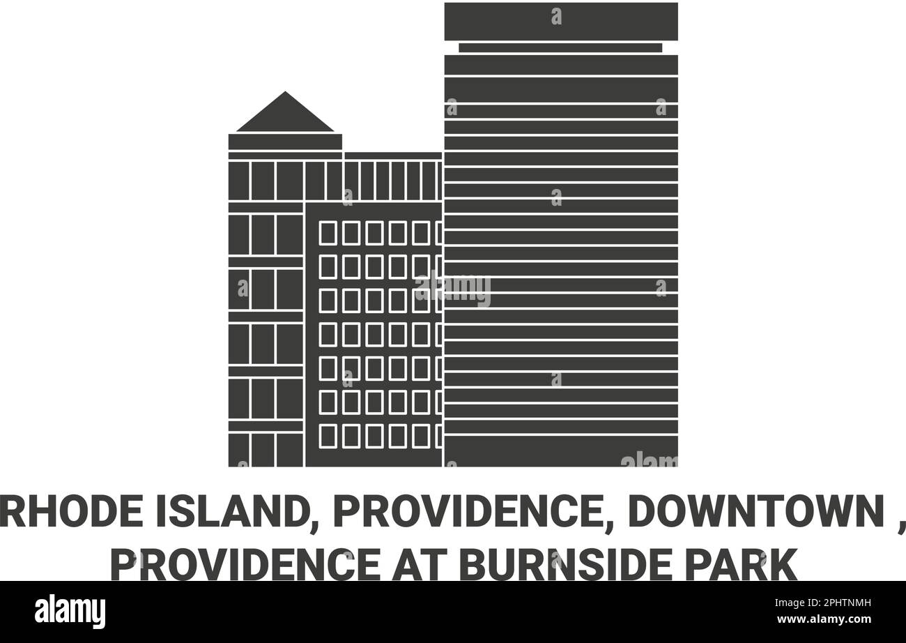 Stati Uniti, Rhode Island, Providence, Downtown , Providence a Burnside Park viaggio punto di riferimento vettore illustrazione Illustrazione Vettoriale