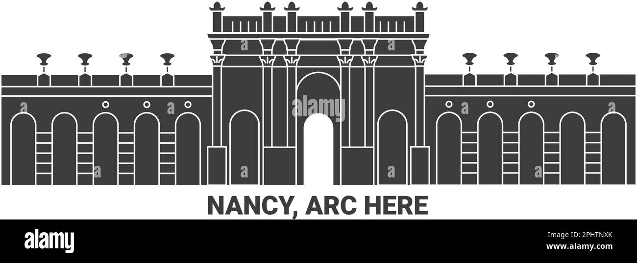 Francia, Nancy, Arc viaggio punto di riferimento vettore illustrazione Illustrazione Vettoriale