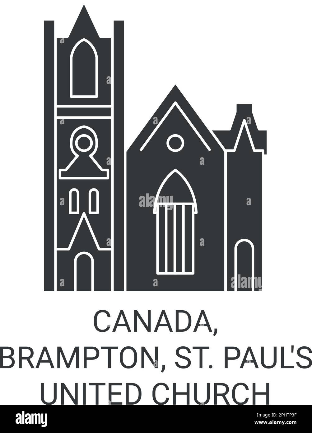 Canada, Brampton, St Illustrazione del vettore di riferimento del viaggio della Chiesa unita di Paolo Illustrazione Vettoriale