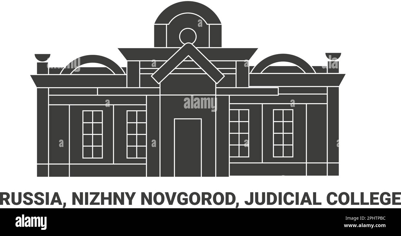 Russia, Nizhny Novgorod, Università giudiziaria viaggio punto di riferimento vettore illustrazione Illustrazione Vettoriale