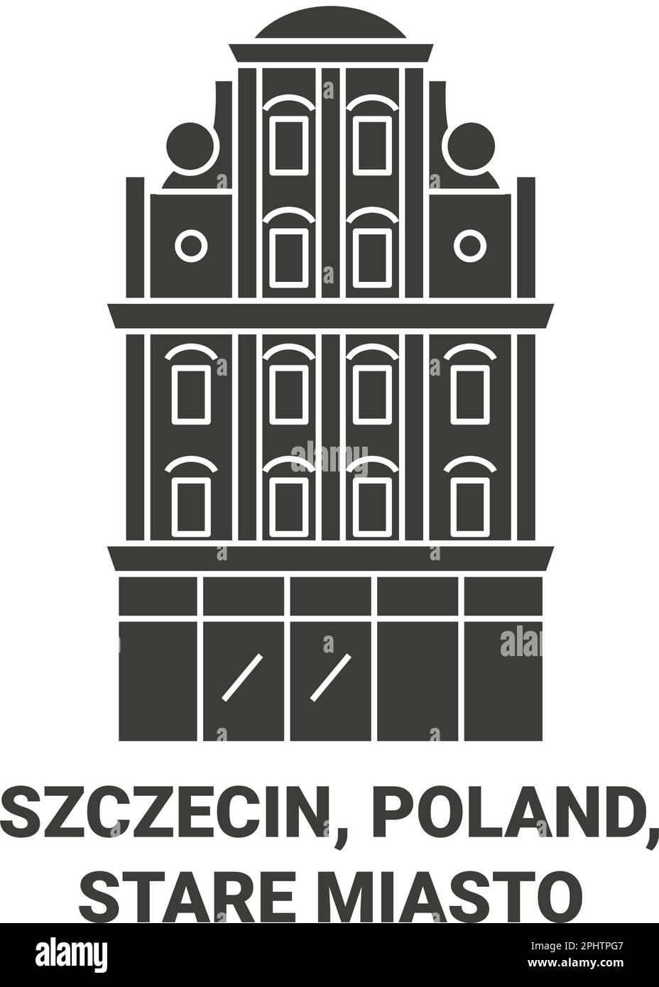 Polonia, Szczecin, stare Miasto viaggio punto di riferimento vettoriale illustrazione Illustrazione Vettoriale