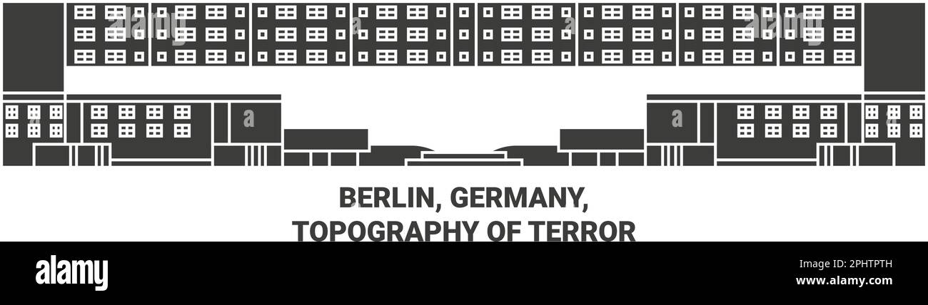 Berlino, Germania, Topografia del vettore di riferimento di viaggio del terrore Illustrazione Vettoriale