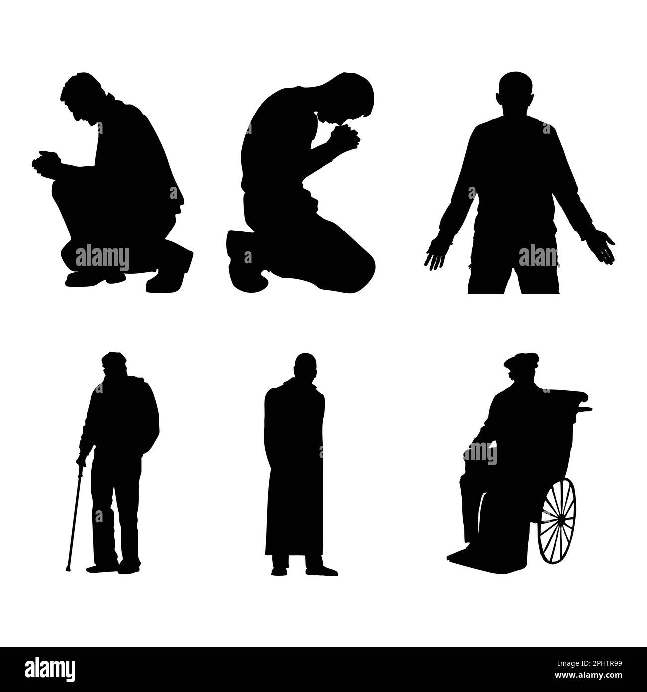 Corone impostate. Illustrazione vettoriale disegnata a mano. Isolato su sfondo bianco. Illustrazione Vettoriale