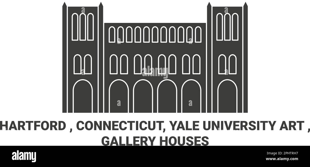 Stati Uniti, Hartford , Connecticut, Yale University Art , Gallery Houses viaggio punto di riferimento vettoriale illustrazione Illustrazione Vettoriale