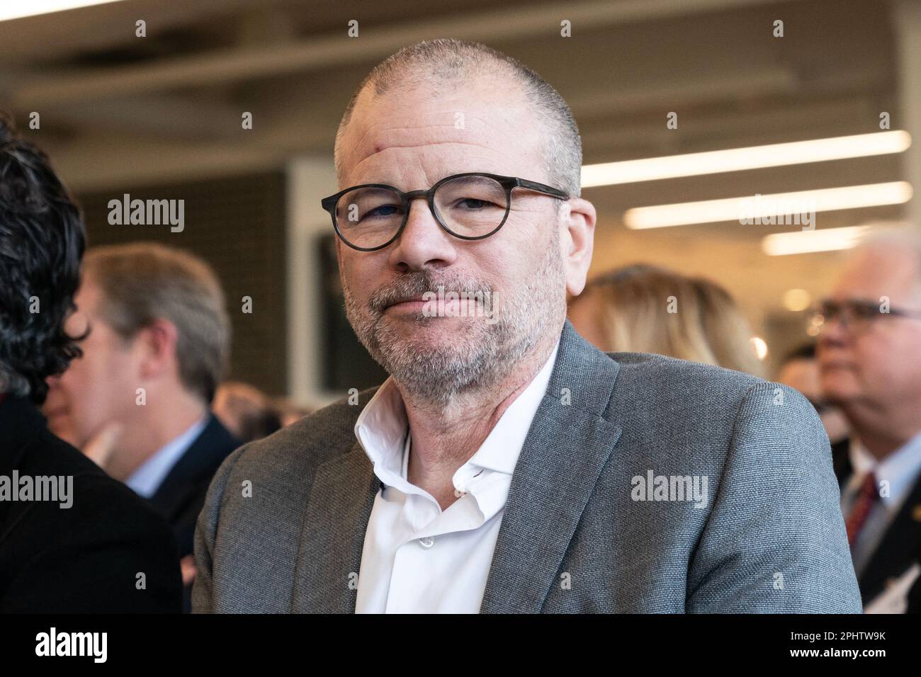 Andrew Kimball partecipa alla grande apertura del Center for Engeneering and Precision Medicine a New York il 29 marzo 2023 Foto Stock