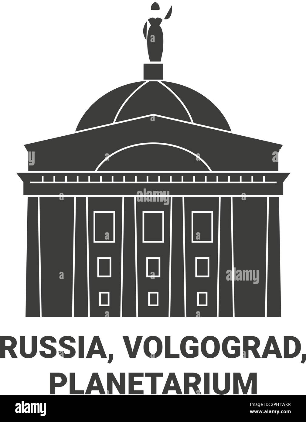 Russia, Volgograd, Planetarium viaggio punto di riferimento vettoriale illustrazione Illustrazione Vettoriale