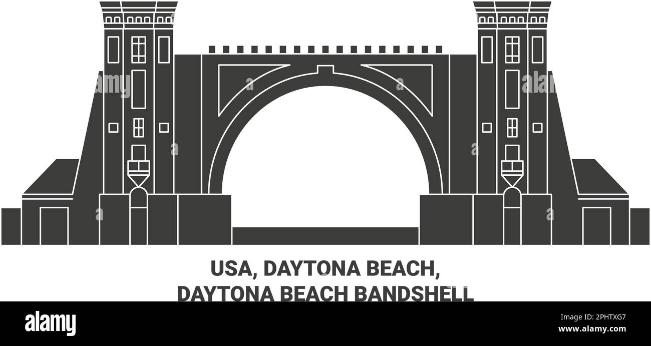 USA, Daytona Beach, Daytona Beach Bandshell viaggio punto di riferimento vettore illustrazione Illustrazione Vettoriale