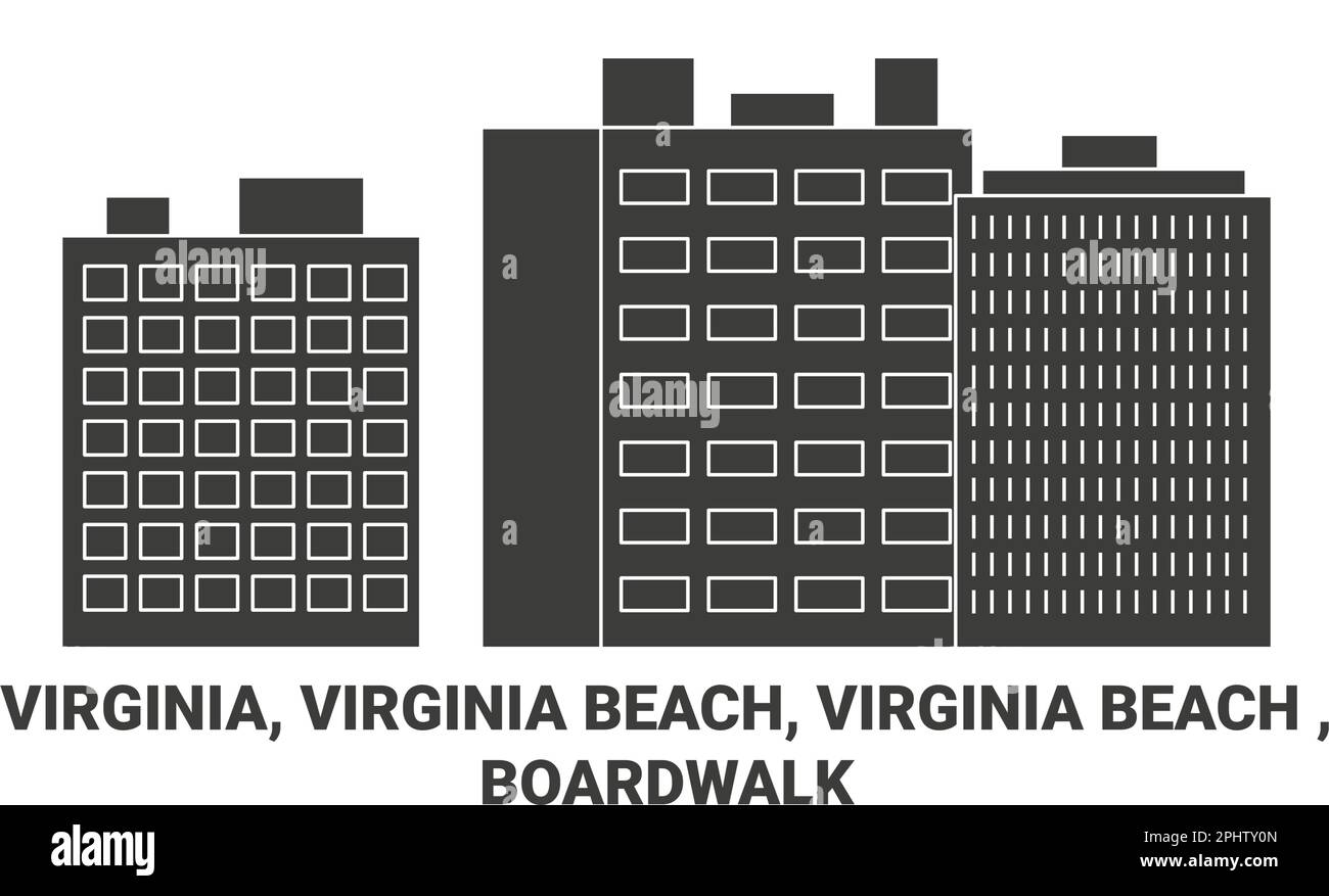 Stati Uniti, Virginia, Virginia Beach, Virginia Beach , Boardwalk viaggio punto di riferimento vettore illustrazione Illustrazione Vettoriale