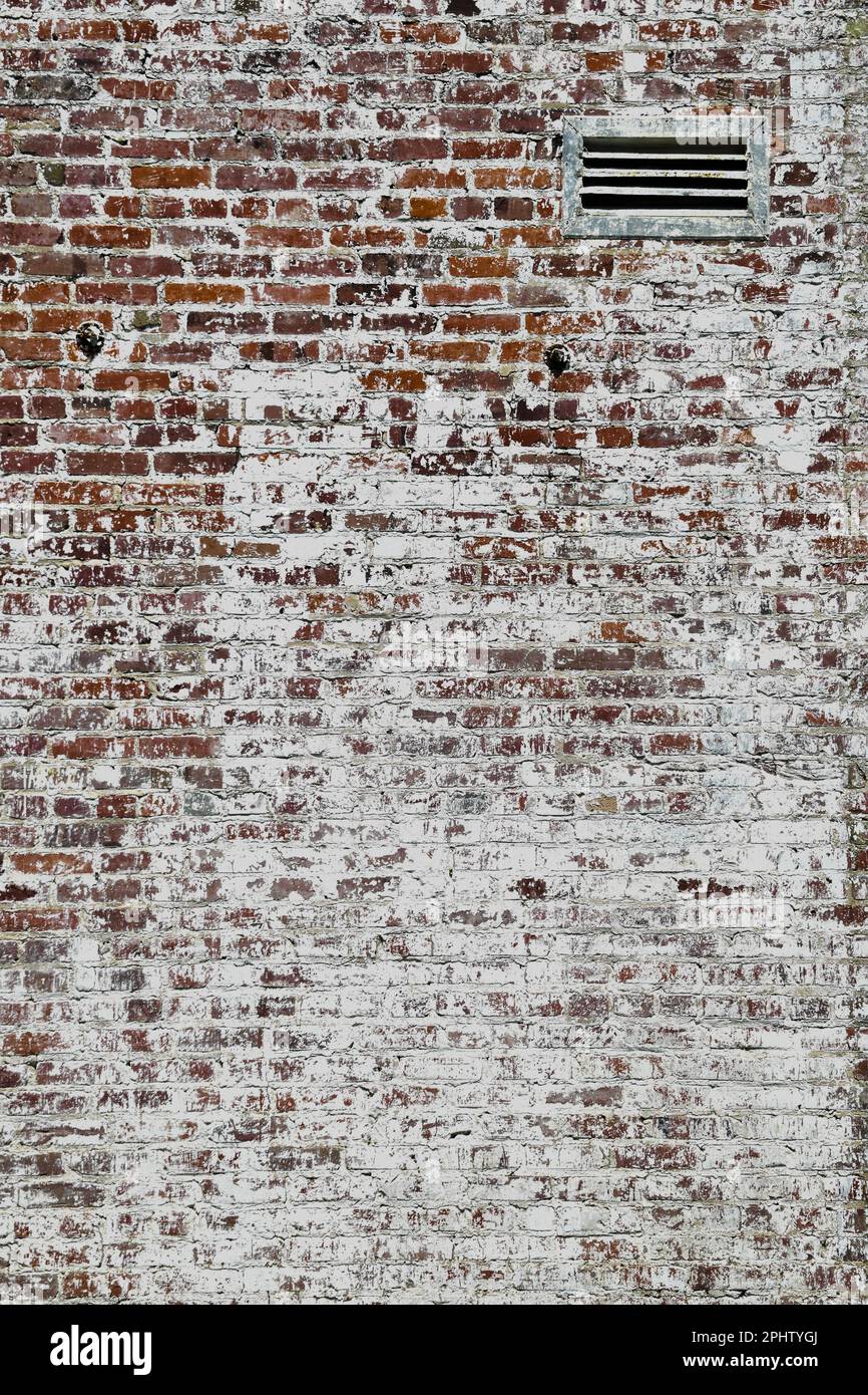 parete di fondo vintage marrone e bianco in mattoni Foto Stock