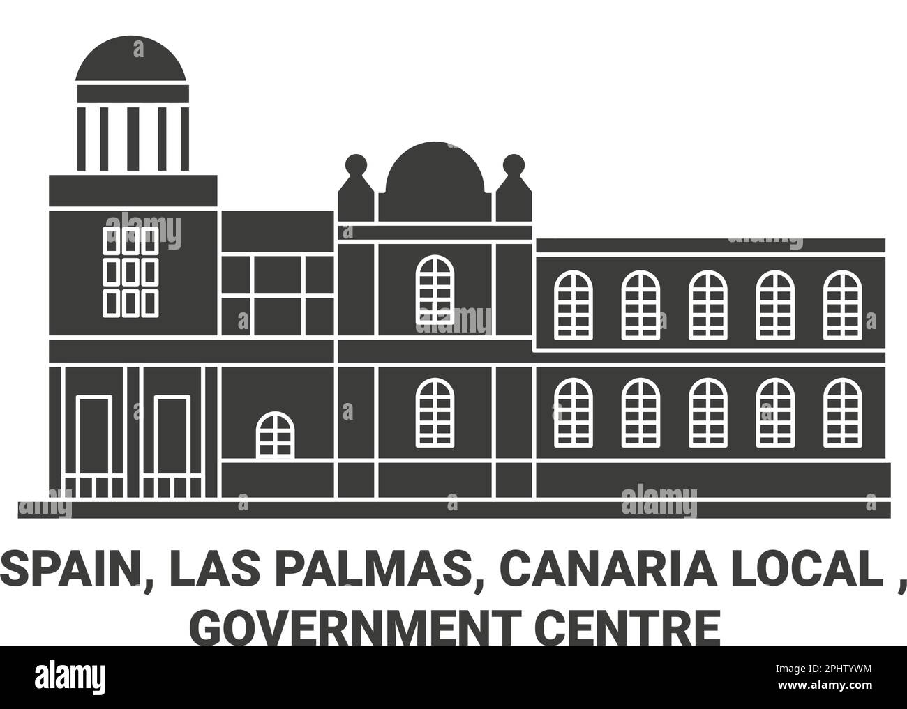 Spagna, Las Palmas, Canaria Local , Government Centre viaggio punto di riferimento vettoriale illustrazione Illustrazione Vettoriale