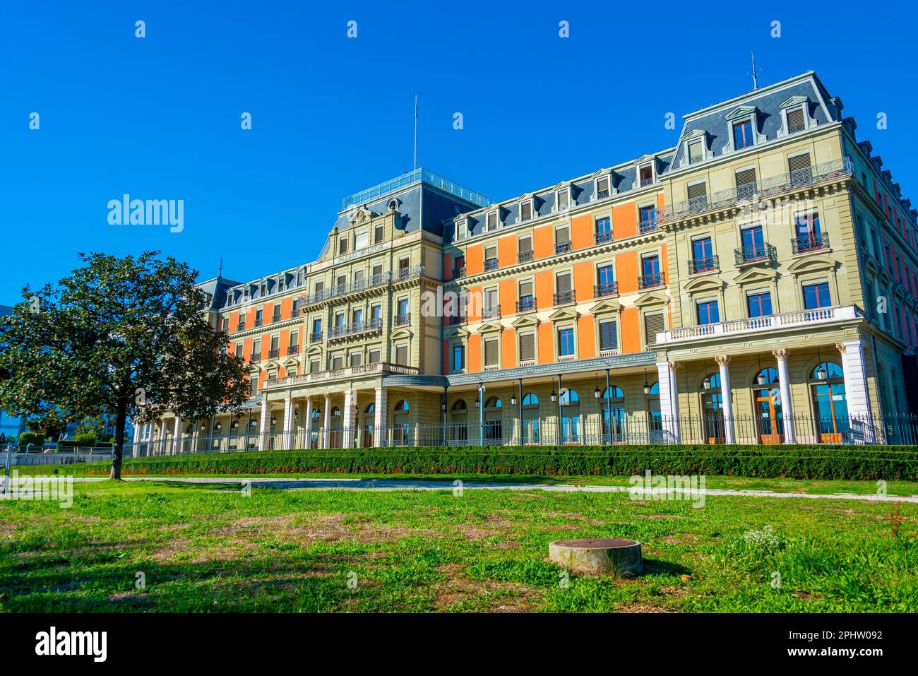 Palais Wilson nella città svizzera di Ginevra. Foto Stock