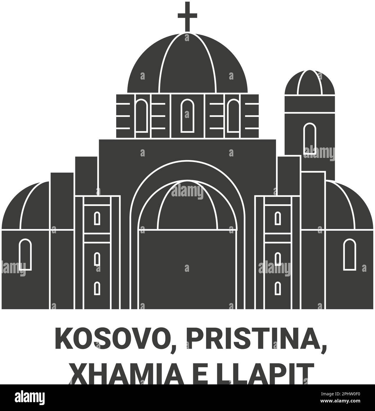 Kosovo, Pristina, Xhamia e Llapit viaggio punto di riferimento vettore illustrazione Illustrazione Vettoriale