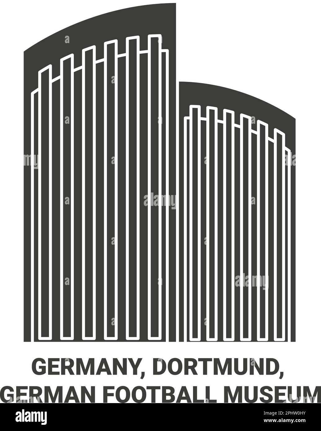 Germania, Dortmund, German Football Museum viaggio punto di riferimento vettore illustrazione Illustrazione Vettoriale