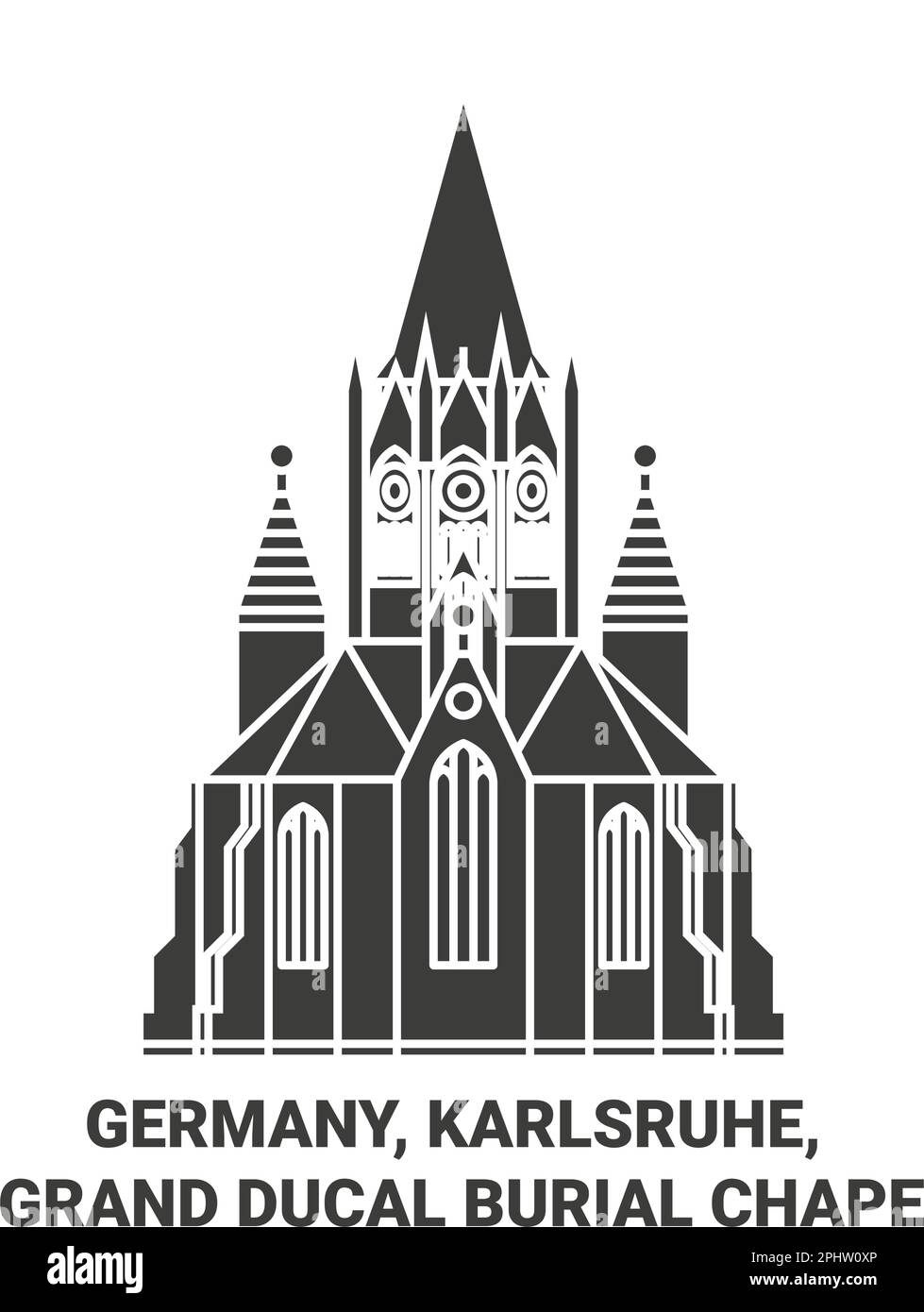 Germania, Karlsruhe, sepoltura granducale Chape viaggio punto di riferimento vettore illustrazione Illustrazione Vettoriale