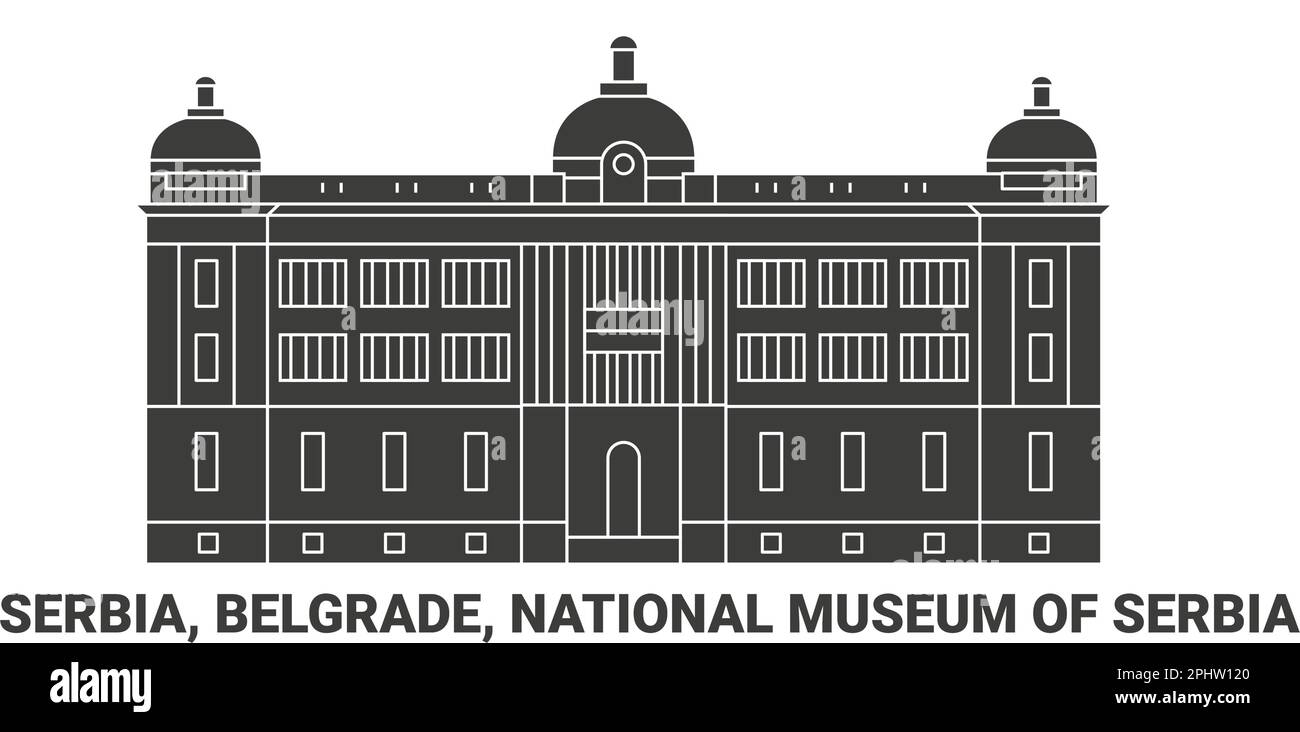 Serbia, Belgrado, Museo Nazionale della Serbia, viaggio punto di riferimento vettore illustrazione Illustrazione Vettoriale