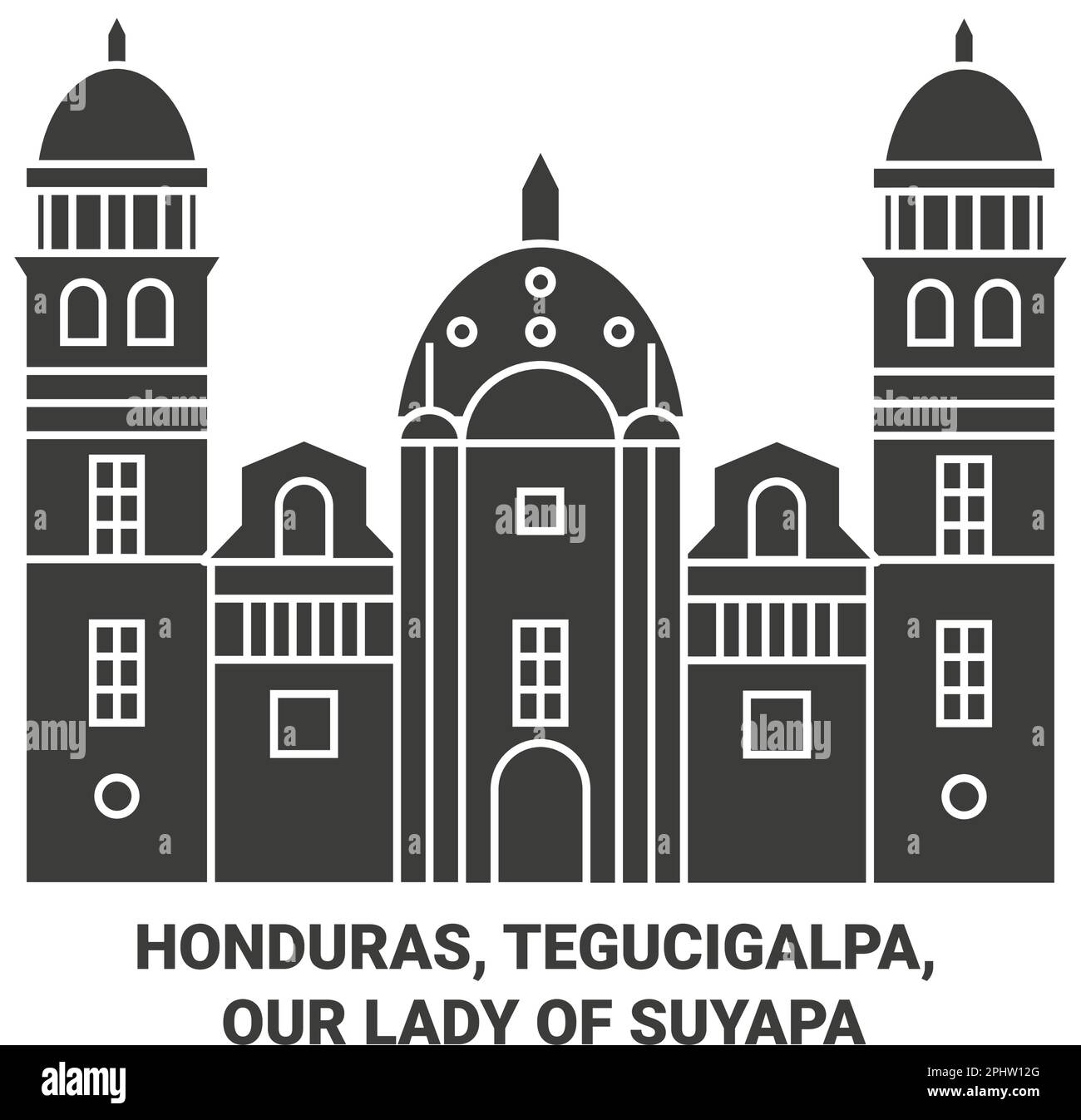 Honduras, Tegucigalpa, nostra Signora di Suyapa viaggio punto di riferimento vettore illustrazione Illustrazione Vettoriale