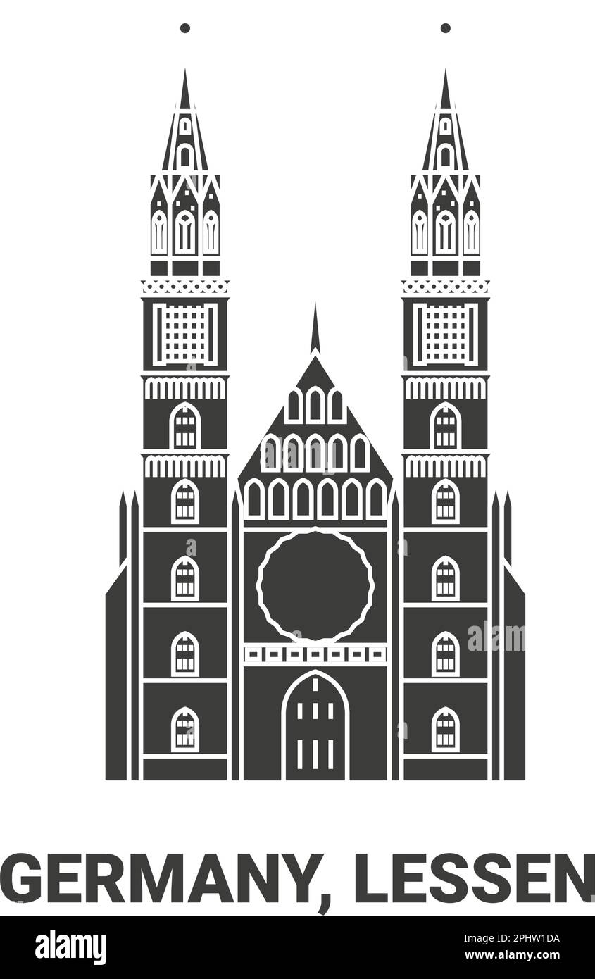 Germania, lessen. Illustrazione del vettore di riferimento del viaggio della Chiesa Illustrazione Vettoriale