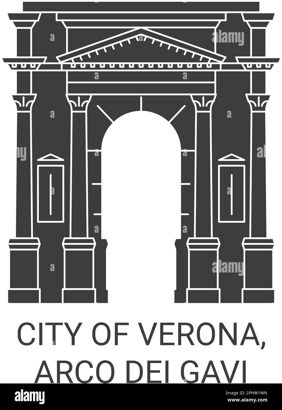 Italia, Verona, Arco dei Gavi viaggio punto di riferimento vettoriale illustrazione Illustrazione Vettoriale