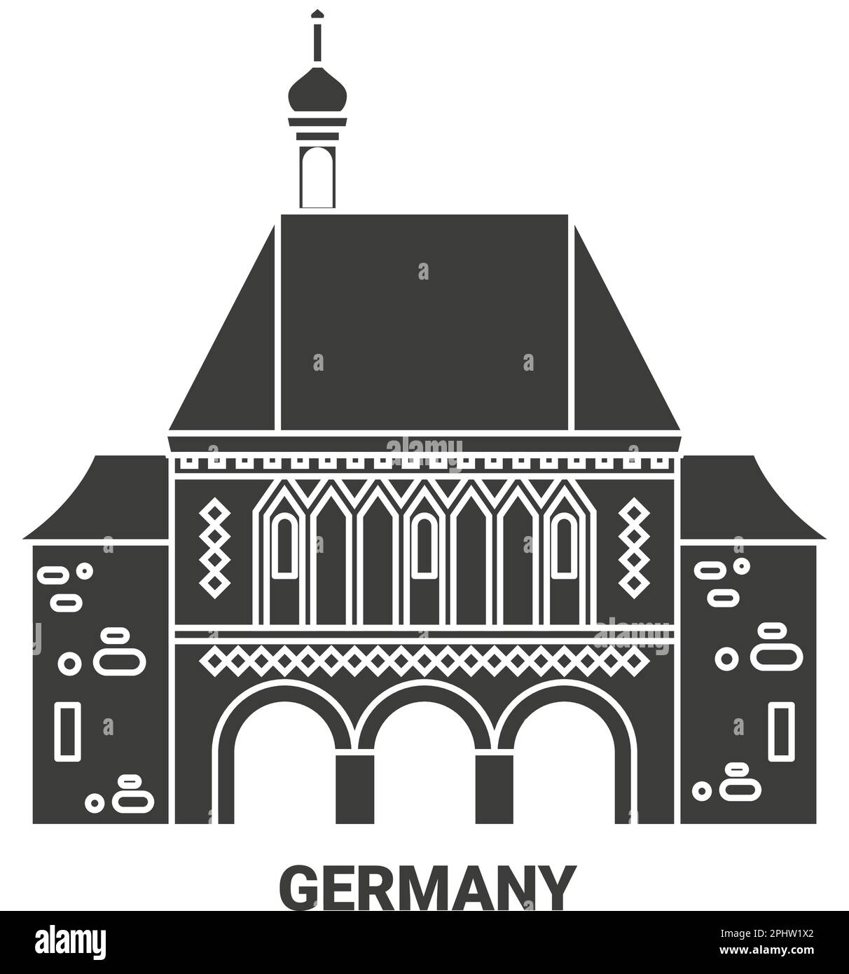 Illustrazione del vettore di riferimento per il viaggio in Germania Illustrazione Vettoriale